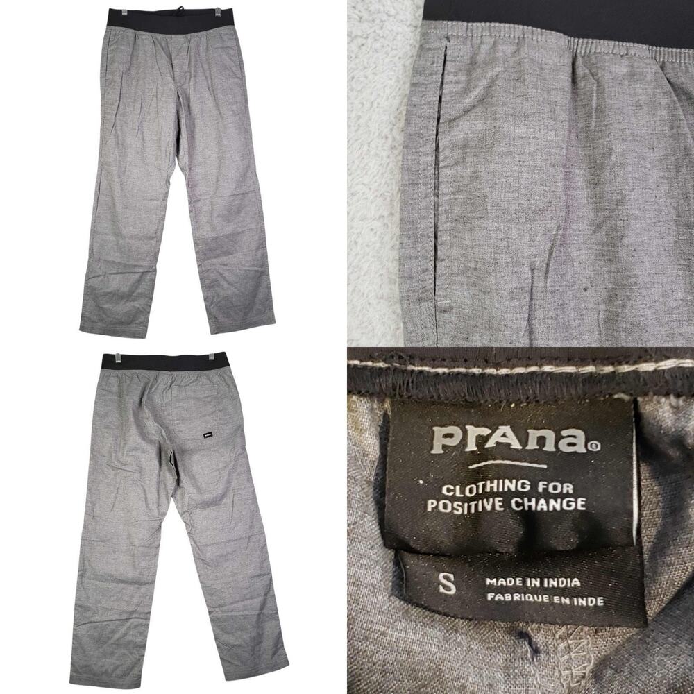 Prana Pants Mens Size Small Vaha Balance Gray Straight Leg Lightweight Stretch